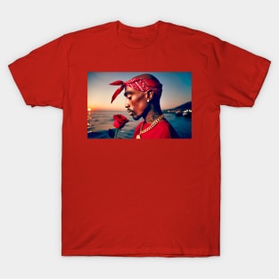 Pac red roses T-Shirt